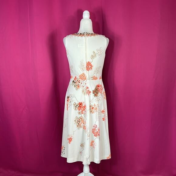 Vintage 70s Verena Modelle orange blossom midi day dress, size 40 or med - Picture 3 of 10
